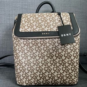 DKNY Brown Monogram Backpack Satchel